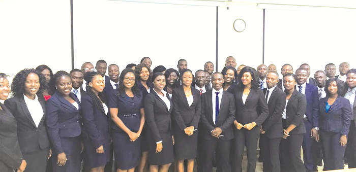  Some of the trainees in a group photograph